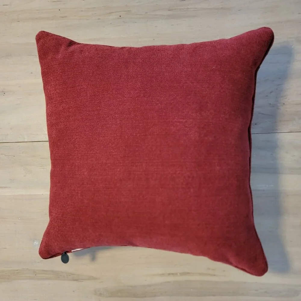 Pier 1 One Imports Square Throw‎ Pillow 19x19 Red Yellow Striped Zip Closure
